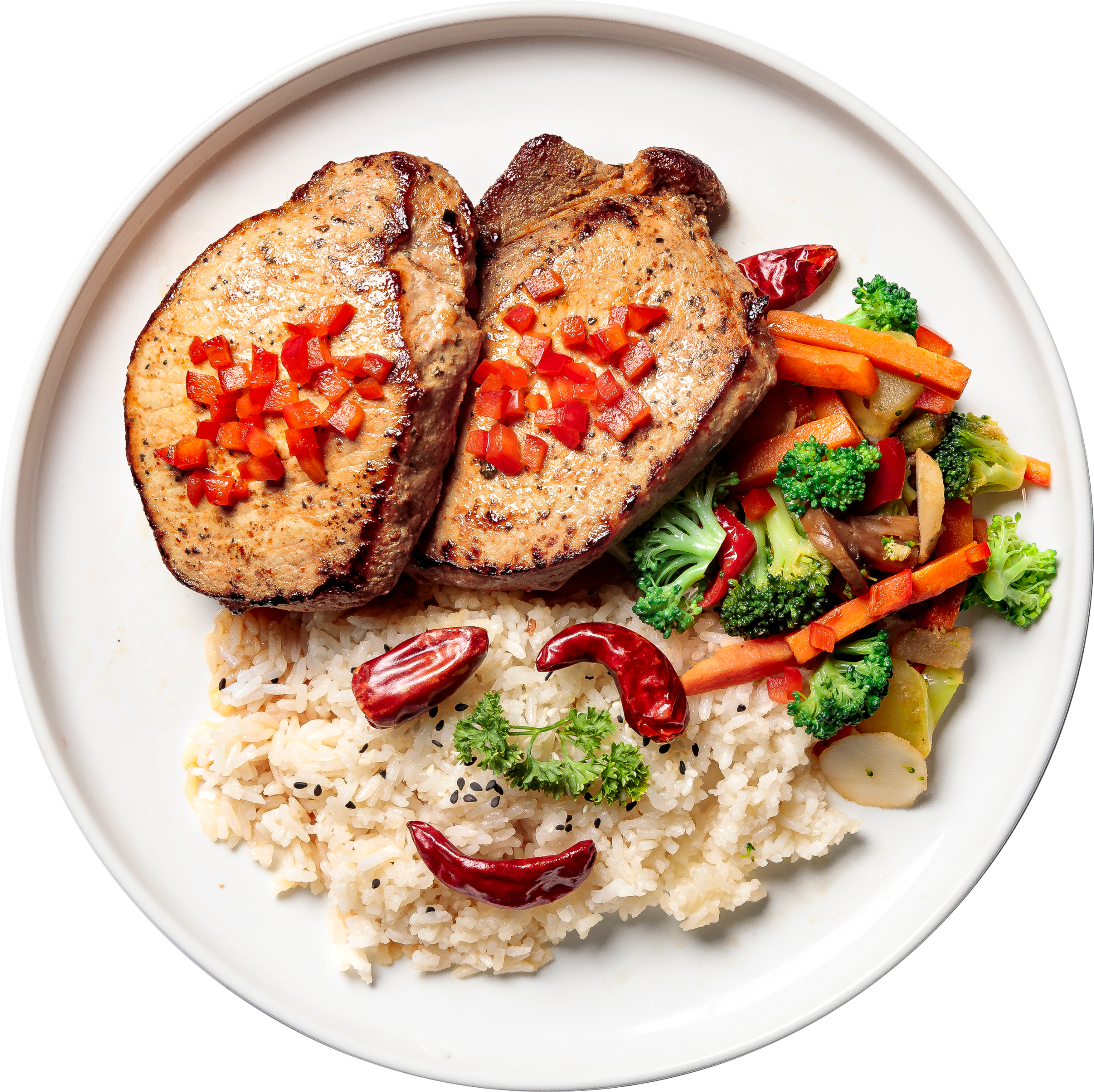 Ratsellis Thia Ginger Marinade Pork Chops Plate Maple Brown Sugar Pork Chops
